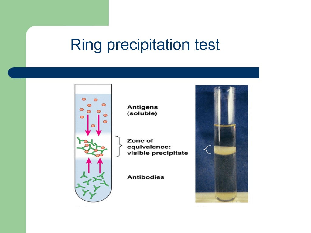 Ring precipitation test